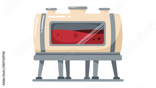 Vector Illustration of a Storage Tank with Red Liquid