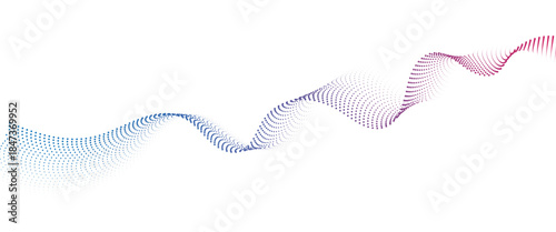 Flowing Dot Wave halftone gradient pattern on transparent background.
