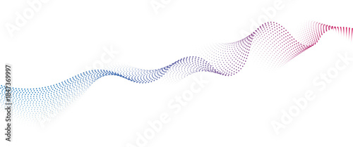 Flowing Dot Wave halftone gradient pattern on transparent background.
