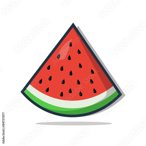 Watermelon slice icon summer fruit symbol.