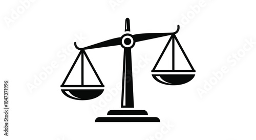 A classic depiction of scales representing justice balance and impartiality in a stark silhouette