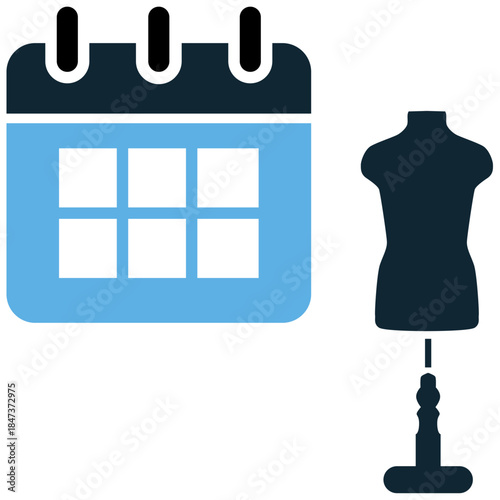 Fashion week icon vector for runway events and modeling. Ideal for symbolizing catwalks, seasonal trends, and high-fashion shows.