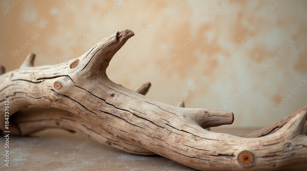 Fototapeta premium Weathered wood branch natural texture driftwood