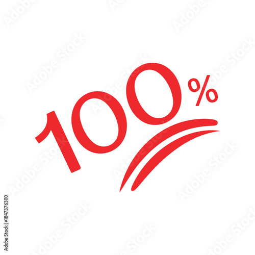 100 Percent Discount Sale Banner in Red Minimal Promotional Design