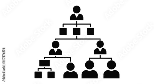 a visual representation of hierarchical structure with connected nodes in a dark silhouette