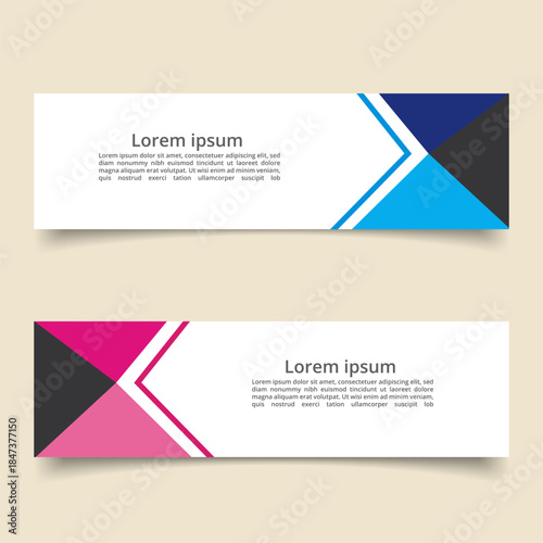 Geometric banner template with abstract shapes. Free Download Geometric banner template with abstract shapes. - GFXLoad