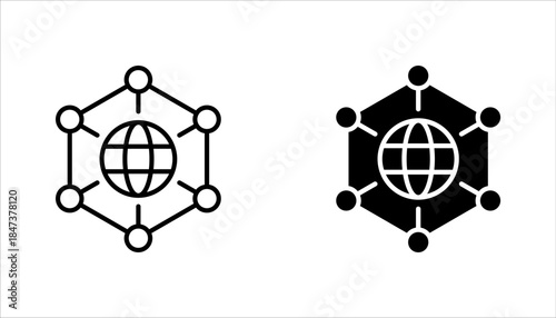 global network icon set. global connections, expansion icon. vector illustration on white background