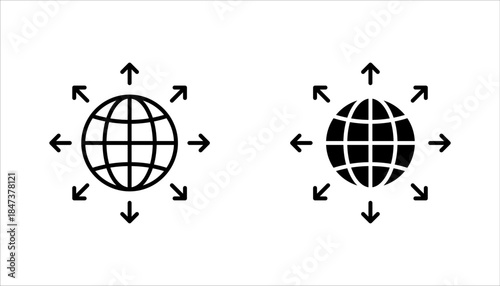 global network icon set. global connections, expansion icon. vector illustration on white background
