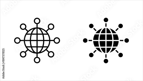 global network icon set. global connections, expansion icon. vector illustration on white background