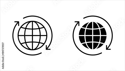 global network icon set. global connections, expansion icon. vector illustration on white background