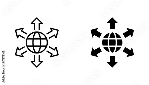 global network icon set. global connections, expansion icon. vector illustration on white background