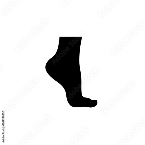 Minimalist Black Silhouette of Human Foot