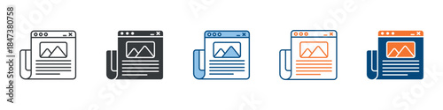 Online News Icon Set Multiple Style Collection 