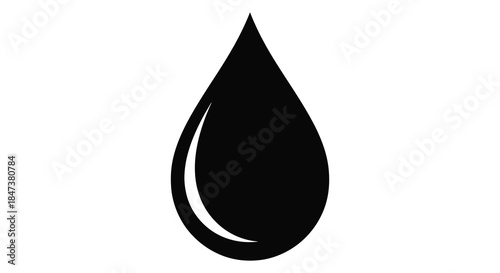 A striking black droplet form against a white background a simple yet elegant silhouette