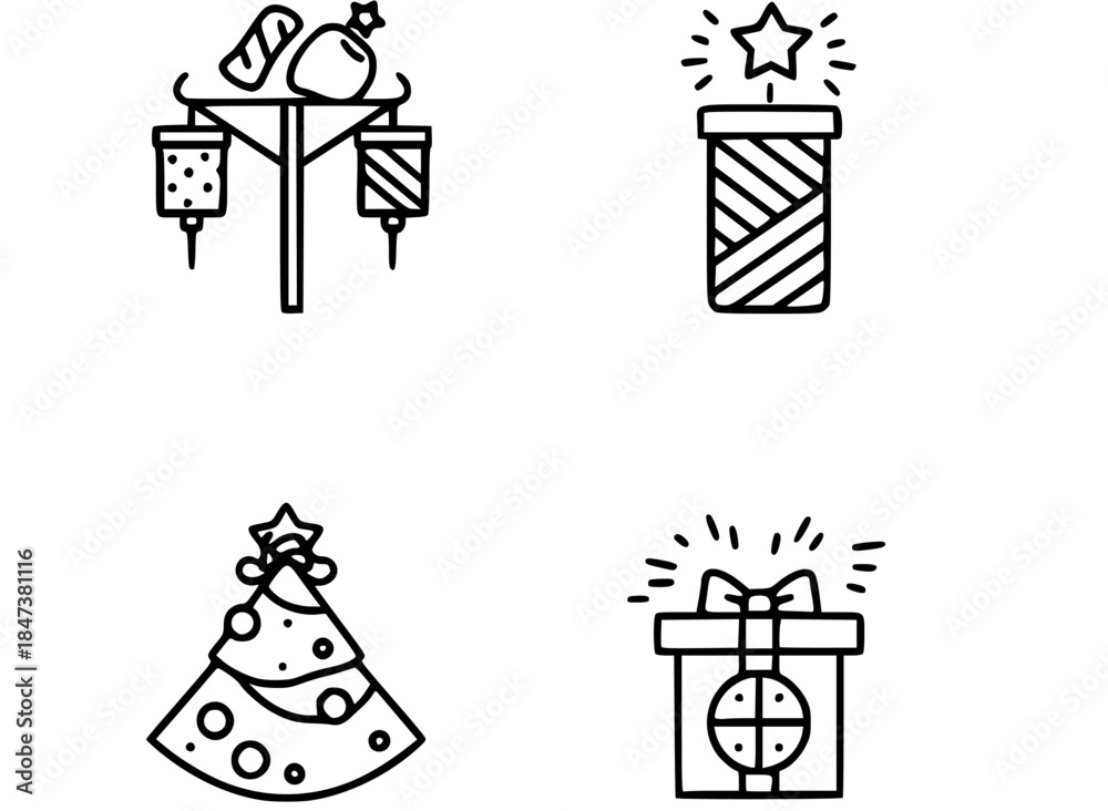Fototapeta premium set of christmas gifts