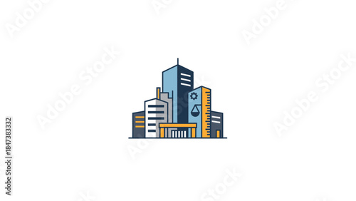 Modern Cityscape with Diverse Buildings and Architecture.