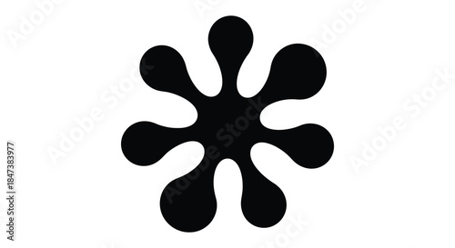 abstract black shape resembling a stylized flower or organic form a bold silhouette
