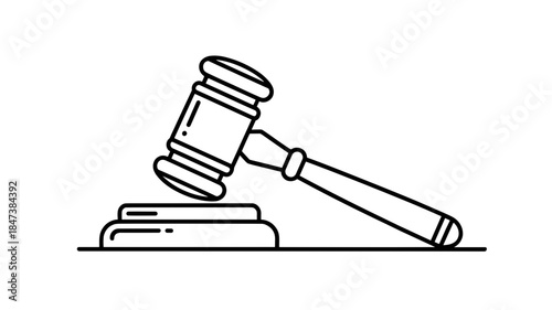 Simple Line Icon of Judge Gavel