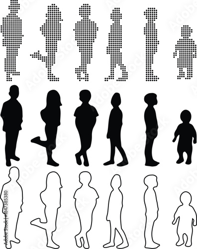 Silhouette Collection of People in Various Poses and Styles