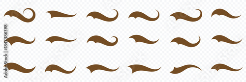 Swoosh and swash typography tails shape. Baseball swoosh text tails in retro style. Sporty underline swash strokes for vintage typography and font design. eps10