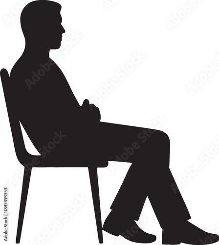 Contemplative Silhouette: A solitary silhouette of a person in deep thought sits quietly, exuding introspection and contemplation in a moment of quiet reflection.