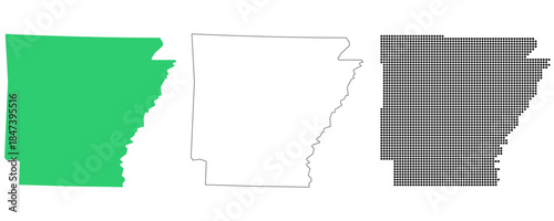 Map USA States Arkansas Outline Dots
