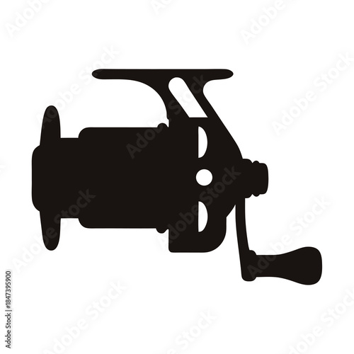 Silhouette of a Fishing Reel Depicting Angling and Recreational Activity