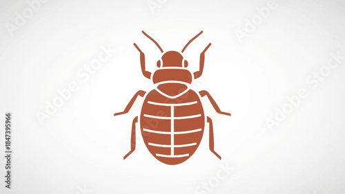 Stylized illustration of a bed bug insect icon.