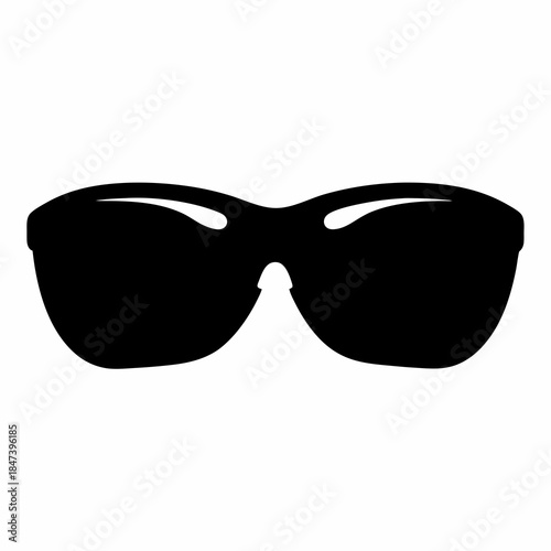 Silhouette of sleek sunglasses, perfect for blocking the sun's harmful ultraviolet rays