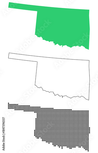 Map USA States Oklahoma Outline Dots