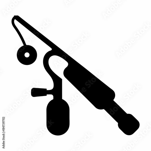 Silhouette of a vintage atomizer spray bottle, simple black and white icon
