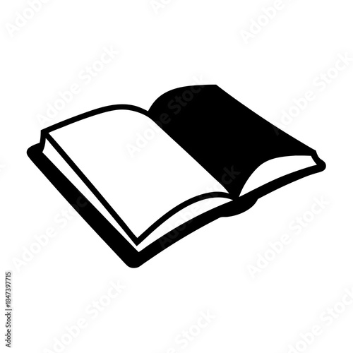 Open book silhouette representing knowledge, reading, learning, education, and literature