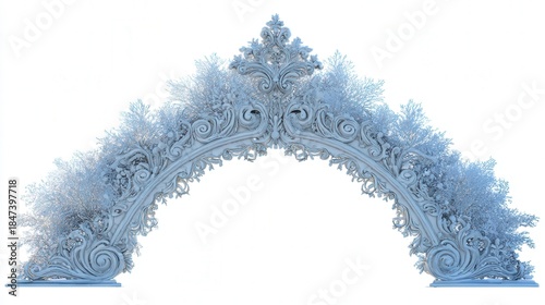 Frosted arch ornament isolated on white background