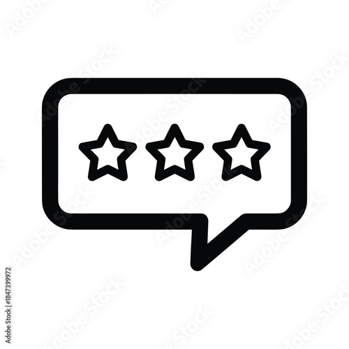 Three star rating in speech bubble