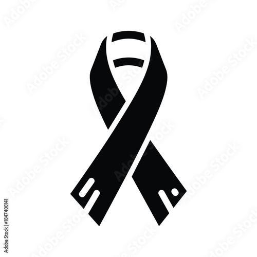Black ribbon symbolizing mourning and solidarity