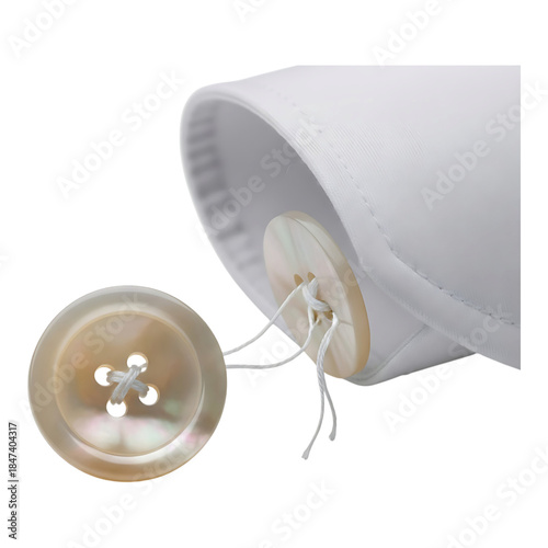 Broken white ceramic cup with gold crack repair isolated on white background showing artistic restoration