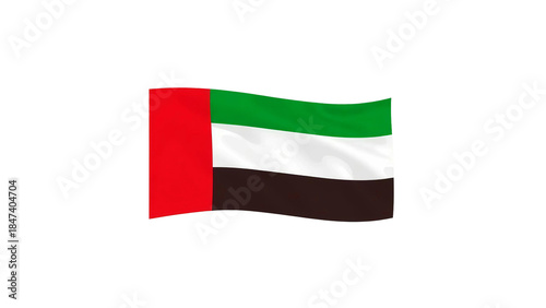 United Arab Emirates flag waving on transparent background symbolizing national pride and identity