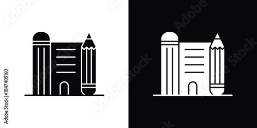 Syllabus With Pencil On Transparent Background. Icon Of Education Concept