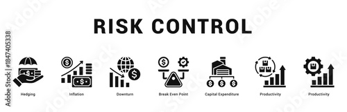 Risk Control Modern and clean web banner illustration featuring thematic icons for visual communication