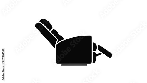 Recliner chair furniture home decor black silhouette isolated on white background