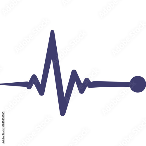 Strong Heartbeat Pulse with Terminal Dot – Vital Sign Icon for Emergency Response, Cardiac Monitoring & Critical Health Design

