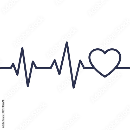 Pulse Leading to Empty Heart – Emotional Recovery & Healing Journey Icon for Mental Health, Grief Support & Self-Care Design

