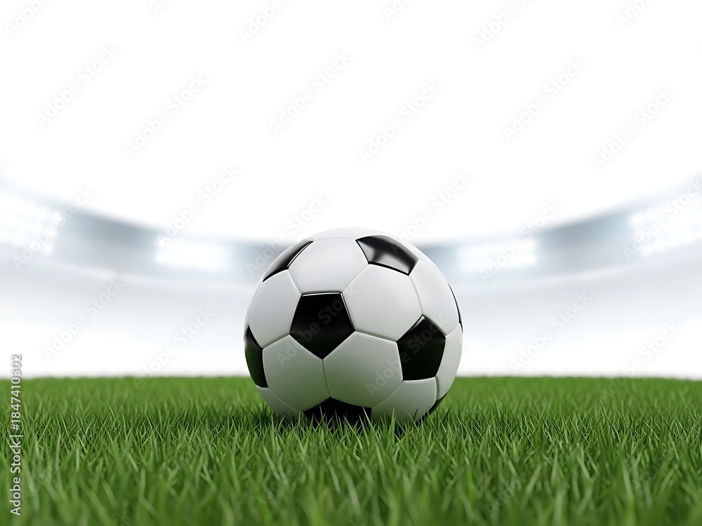 Fototapeta premium Soccer ball on green field