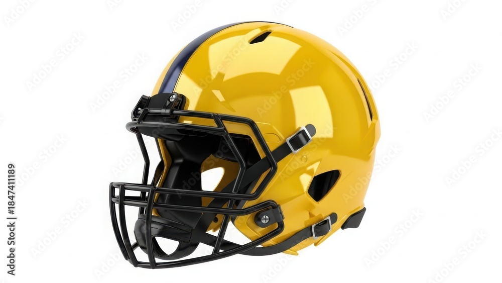 Naklejka premium Golden football helmet with black facemask