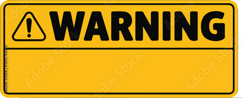 Yellow warning caution sign text space area message box sticker label object goods commodity. Warning attention icon. Attention caution sign warning symbol icon, danger Exclamation mark sign.