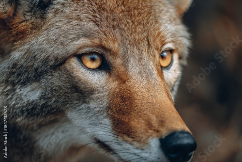 Intense Coyote Portrait in Natural Wildlife Setting