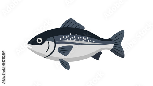 A flat design illustration of a vibrant marine fish featuring unique speckled patterns a clear representation of aquatic fauna suitable for various