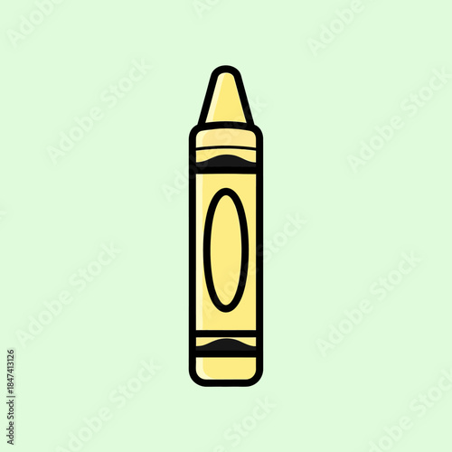 Single yellow crayon standing upright, ready for creative drawing and coloring activities.