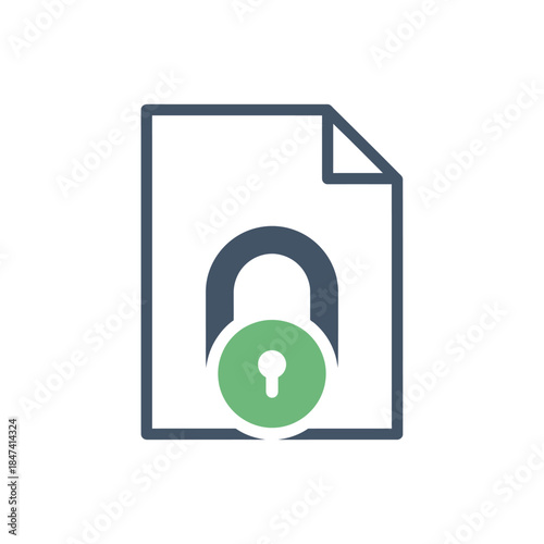Secure Document Icon A Visual Representation of Protected Information and Data Security