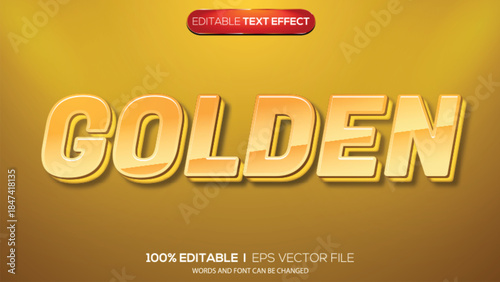 3d text effect golden theme